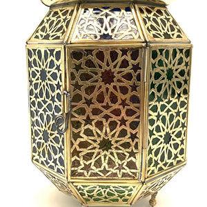 Arabic Octagonal Brass Lantern 38cm | Arab Lamps