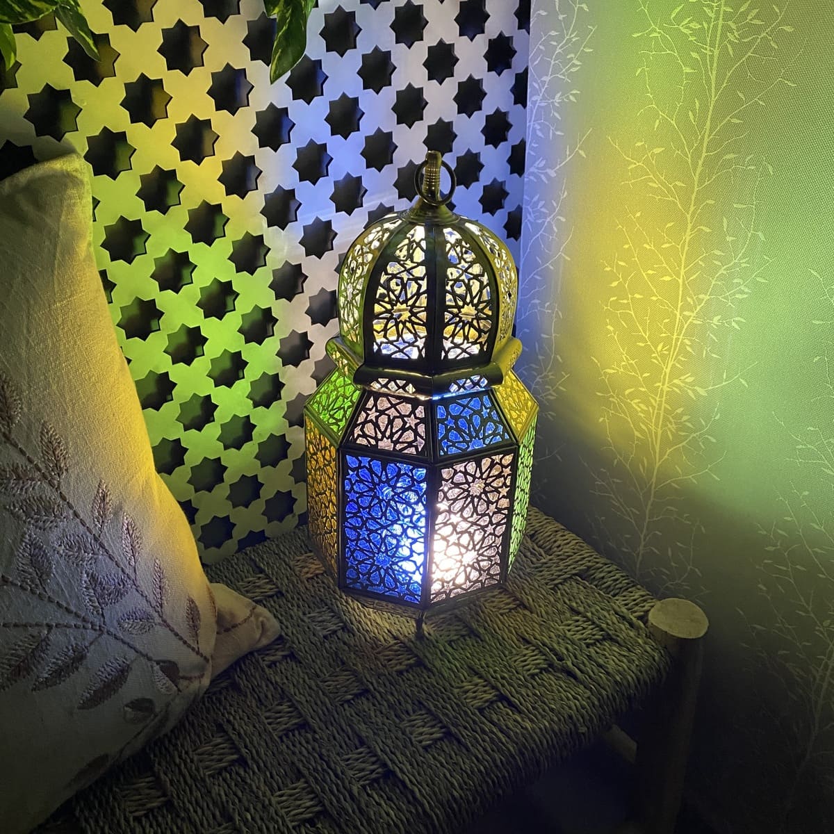 Arabic Octagonal Brass Lantern 38cm | Arab Lamps