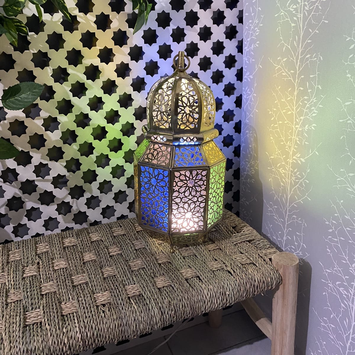 Arabic Octagonal Brass Lantern 38cm | Arab Lamps