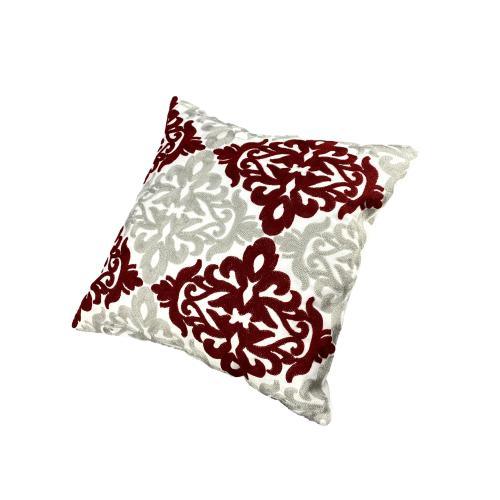 Funda de cojín árabe floral gris y granate MK10