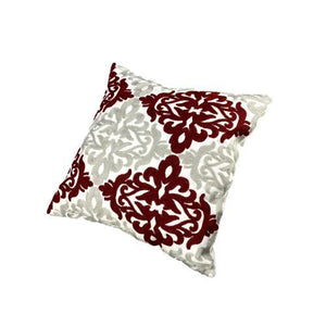 Funda de cojín árabe floral gris y granate MK10