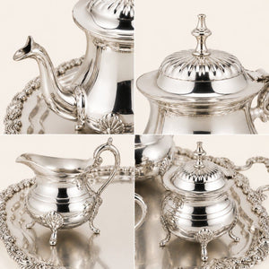 juego de té niquel plateado detalle