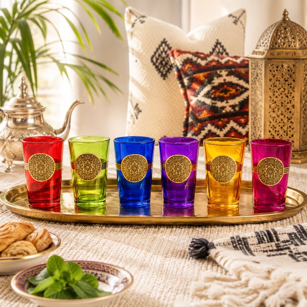 juego vasos de té árabe sol lifestyle