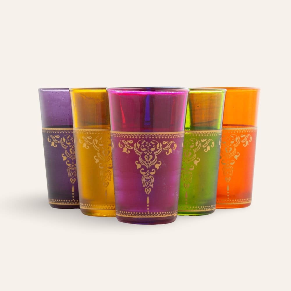 juego vasos té moruno GOLDEN set