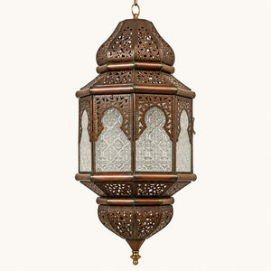 lámpara arabe grande cristal vidriado SEBKA