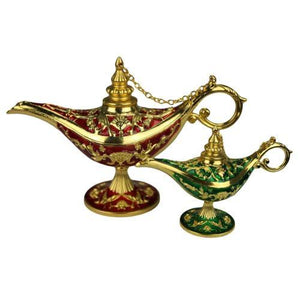 Lámpara de aladino árabe dorada de colores