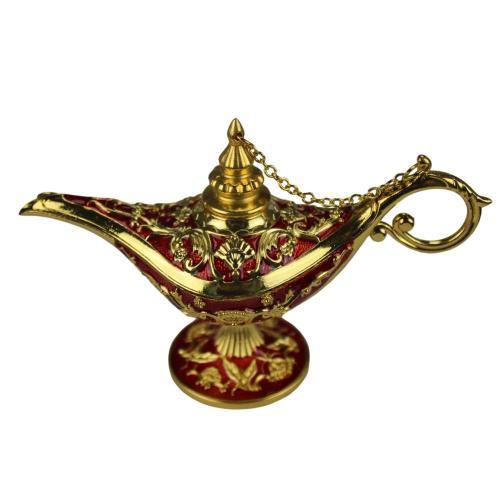 Lámpara de aladino árabe dorada de colores