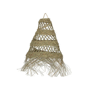 Lámpara de esparto vegetal colgante calada
