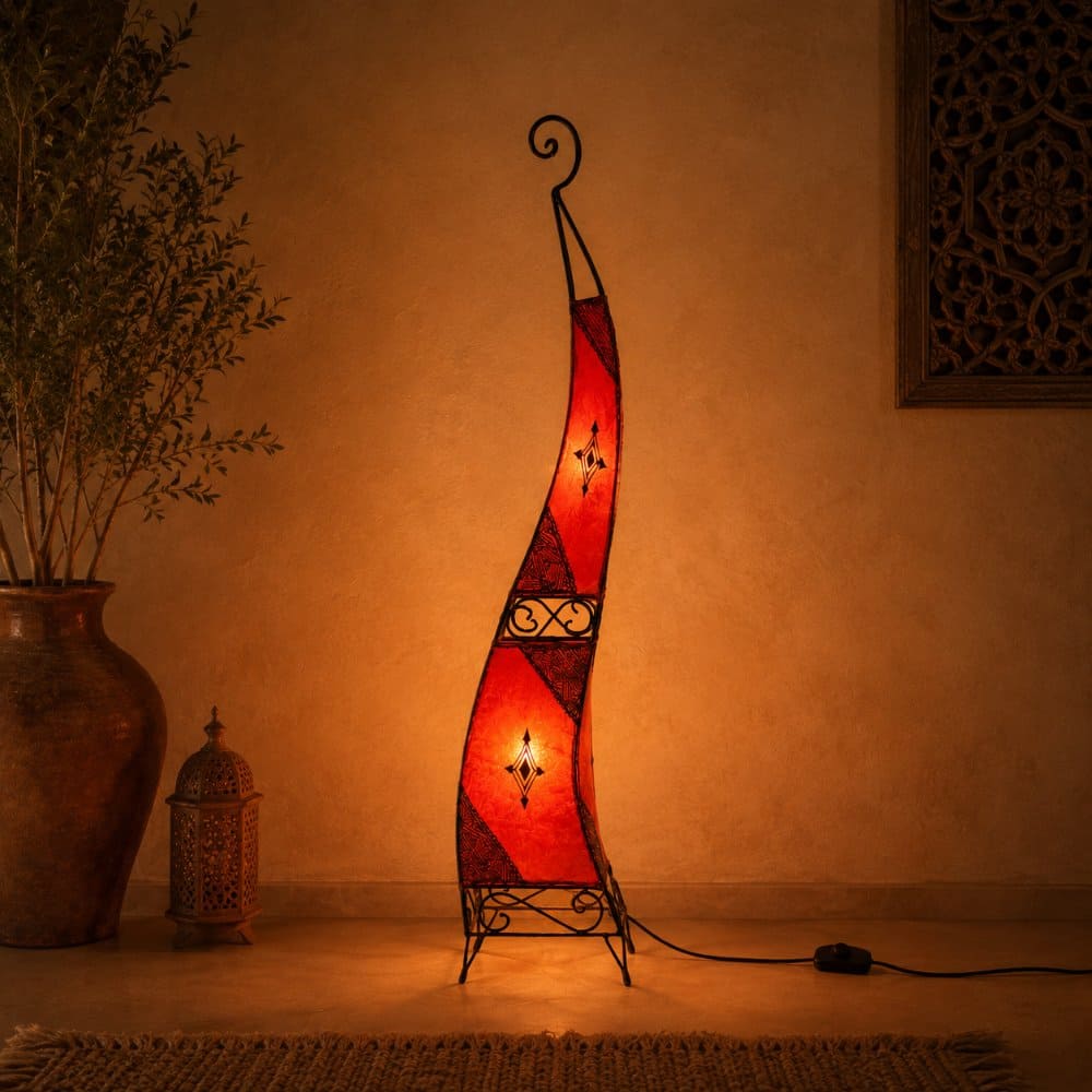 lámpara marroquí roja henna 120 on