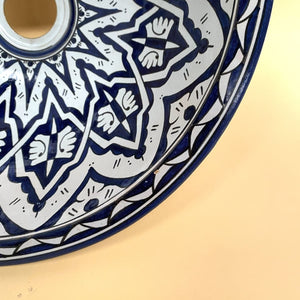 Arab Blue and White Washbasin 40cm | Arabic Ceramics from Fez