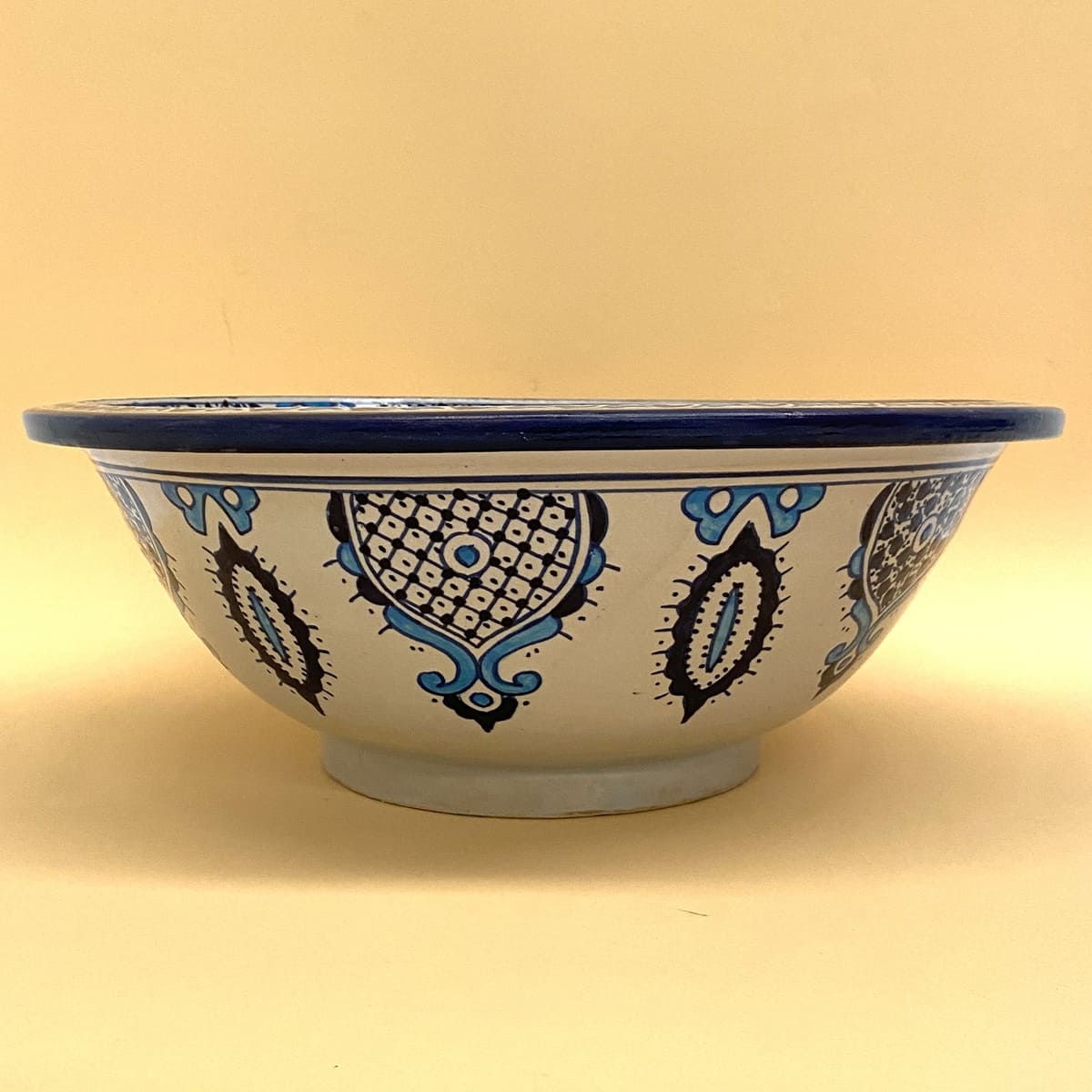 Arabic Ceramic Washbasin from Fez Bluish 40cm | Moroccan Crafts