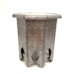 Mesa árabe auxiliar de alpaca octogonal arco