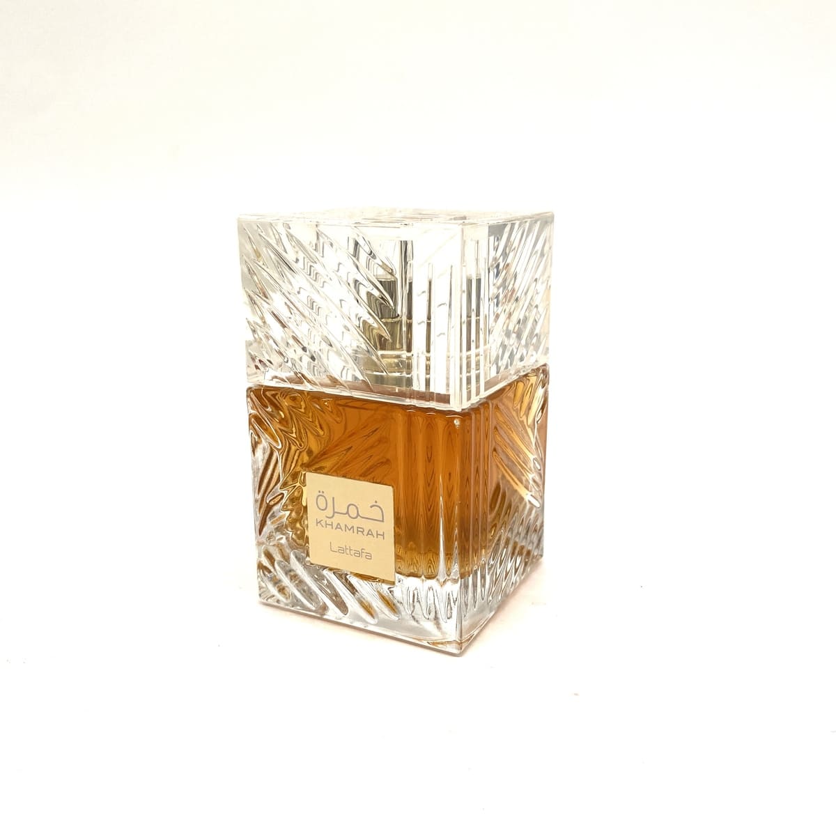 Perfume árabe Khamrah Lattafa envase
