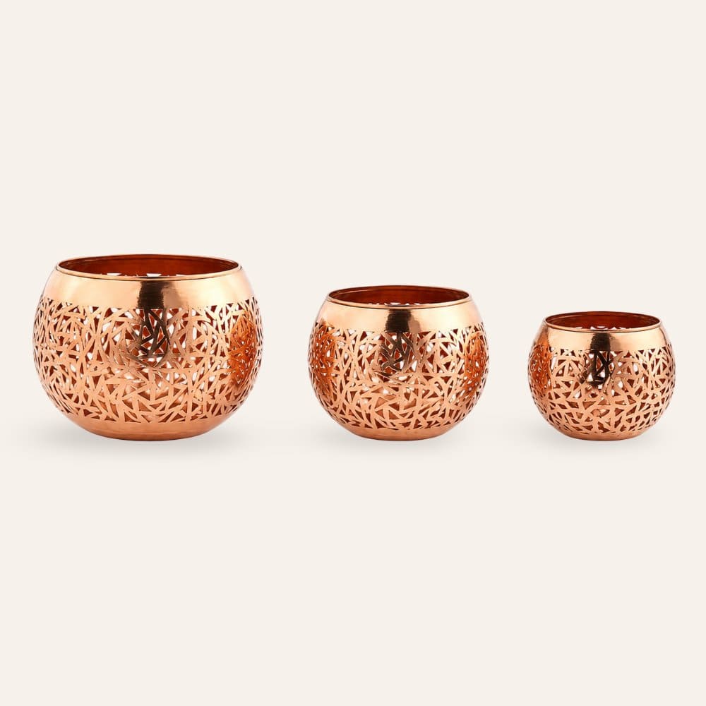 portavelas cobre árabe set