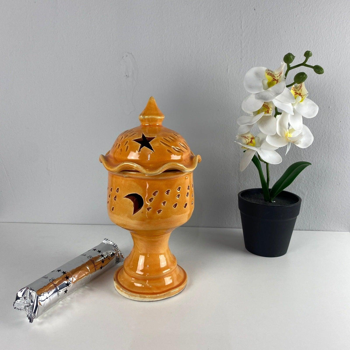 Quemador árabe de inciensos y perfumes cerámico