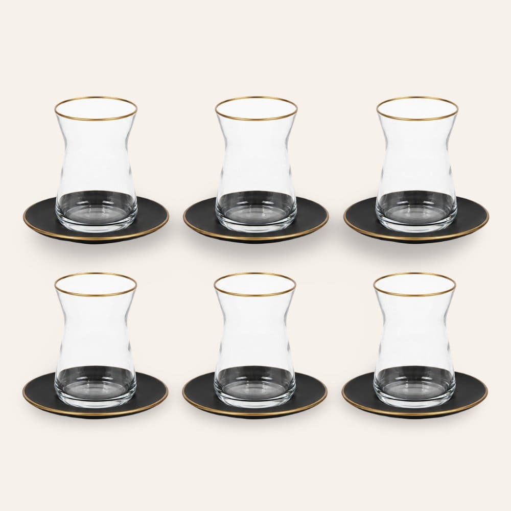 RAKLE juego vasos turcos negros