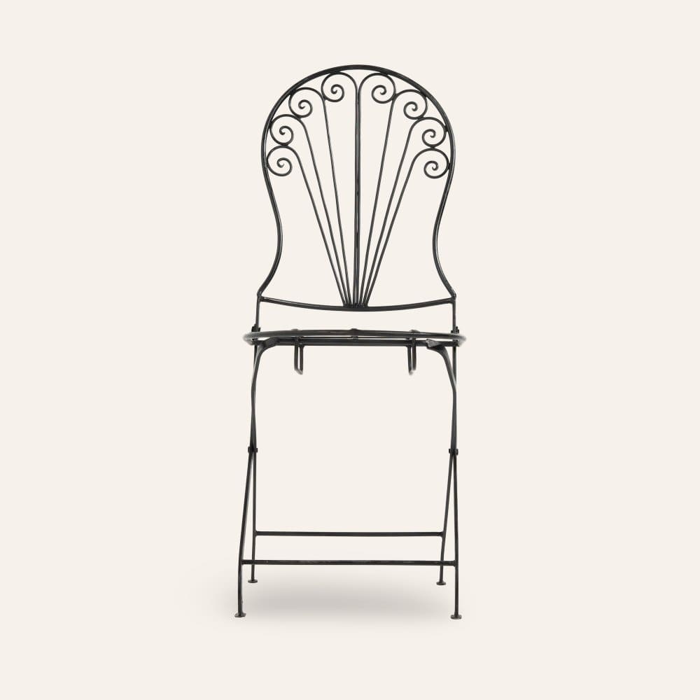 silla marroquí de forja plegable negra alzado