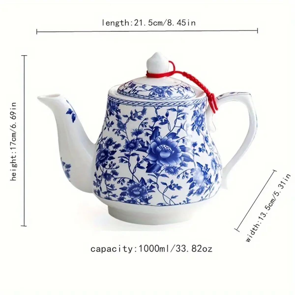 tetera floral cerámica oriental técnica
